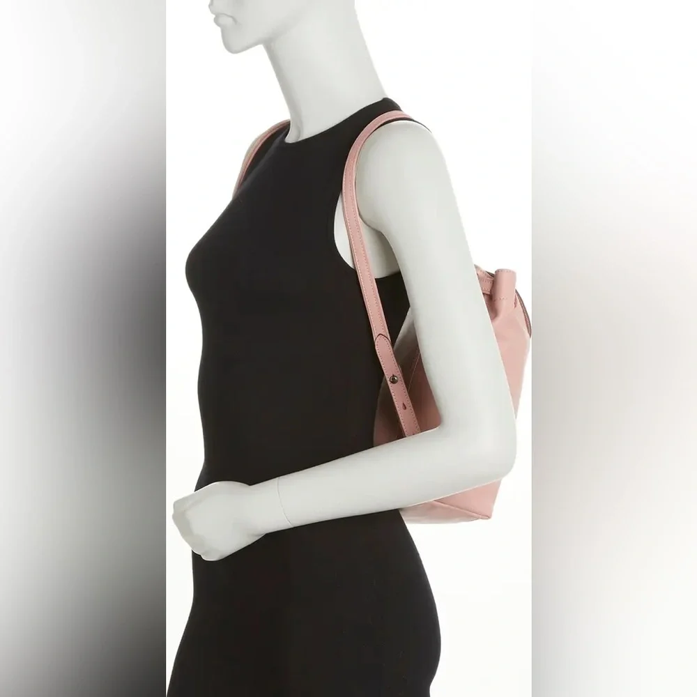 LONGCHAMP Le Pliage Cuir Backpack Book-bag Blush PiNk NEW